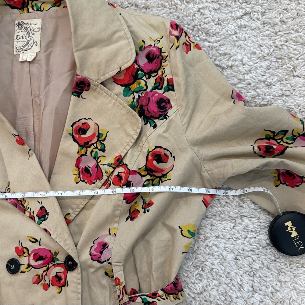 Tulle Floral Trench Coat - Picture 4 of 9